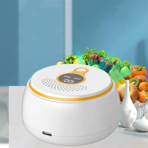 Odor Remover Machine for Smoke Smell, Mini Round Air Purifier, Upgrade Wireless Lightweight Odor Air Eliminator Freshener for Car, Refrigrtator, Closets (Mini-Orange)