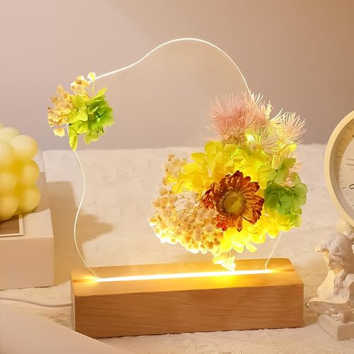 Xinlie DIY Ewige Blume Nachtlicht LED Geschenke Acryl Nachtlicht Lampe Geschenk für Paare LED Note Board für Sie für Freundin, Beste Freunde, Mama,Ehefrau