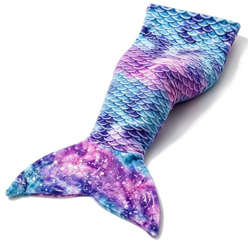 Catalonia Classy Toddlers Mermaid Tail Blanket, Super Soft Plush Flannel Sleeping Blanket for Girls Aged 4–6, Mermaid Gift, Fish Scale Pattern, Starry Sky, 114 x 41 cm