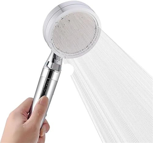 alcachofas de ducha. Filtro iónico de alta presión for baño, ahorrador de agua, cromado.(Silver)