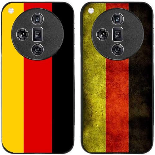Custodia protettiva posteriore in gel di silicone TPU per smartphone OPPO Find X7 Ultra con bandiera tedesca retrò