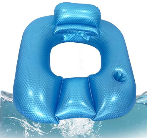 Uhngw Aufblasbare Schwimmbad Luftmatratze,Bade Pool Liege mit Rückenlehne - Erholungsfloß Mit Rückenlehne Für See Fluss Garten
