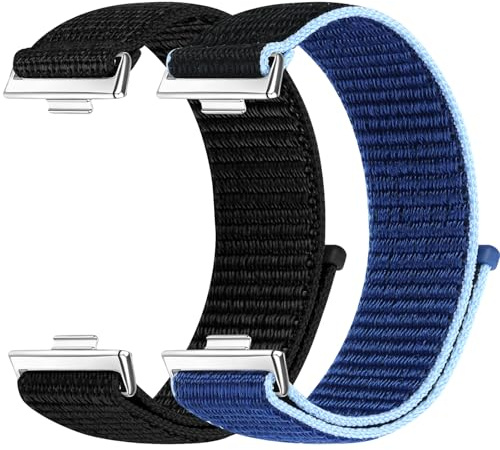 YONGBB 2 Piezas Correas de Nailon Compatibles con Huawei Watch Fit 5/Fit 4/Fit 3, Correa Ajustable Suave para Huawei Watch Fit 5 Pro/Fit 4 Pro Mujer Hombre