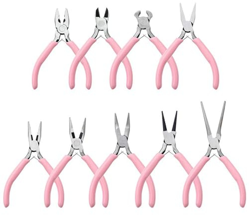 9 in 1 Jewelry Pliers Set Needle Nose Diagonal Round Nose for Crafting Jewellery Art Project for Repair Jewelry Tools