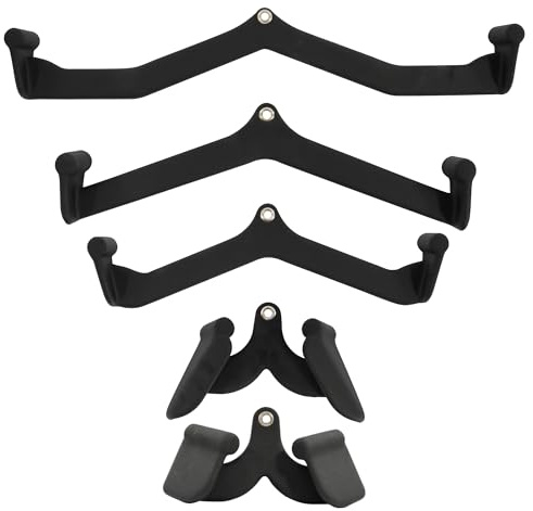 Fitvids LAT Pulldown & Cable Attachments 5-Piece Set for Home Gym Systems – Sports Training – nan – Black