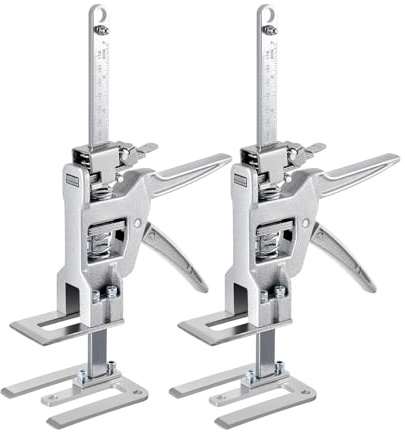 2 Stück Arbeitssparender Arm, 30cm Ganzmetall Hebewerkzeug 400kg Kapazität, Langsam und Schnell Hebefunktion, Möbelheber für Türen, Möbel, Board Heber, Gipskartonplatten.