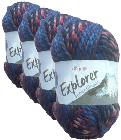 King Cole Explorer Super Chunky 100g (4312 Lister) (Pack of 4)