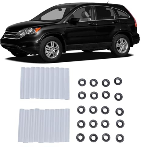20 Sets Garage Door Hinge Quiet Roller Sleeves 11mm ID 80mm Length Roller Shaft Nuts Bearing Gaskets for Cars RV Garage Doors