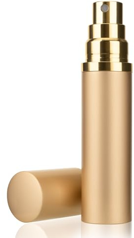 Lammcou Vaporizador de Perfume 10ml, Mini Recargable (Golden) | Botella de Vidrio Elegante con Pulverizador de Aluminio, Antifugas para Bolso, Uso Diario, Viajes, Citas Perfume Atomiser