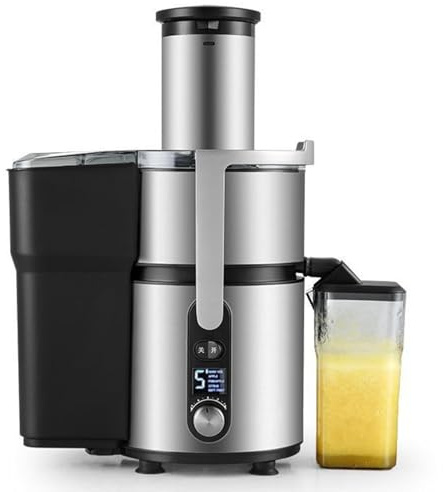 pealiritansemen Centrifuga Professionale - Bocca di Alimentazione Extra Larga da 84 mm, Spreme Frutta E Verdura Intere Senza Tagliarle - Alta Resa di Succo, 5 velocità, per Bar, Bar, Bancarelle
