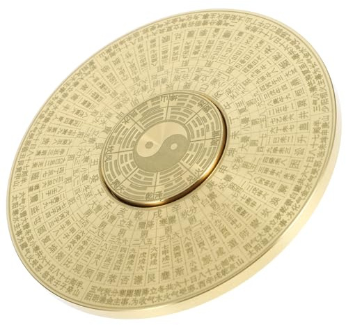 BATHVEVE Kleiner Chinesischer Messing Kompass im Retro Stil Tragbarer Feng Shui Kompass mit Drehbaren Ringen Dekoratives Taoistisches Sammlerstück für Outdoor und Wohndekor