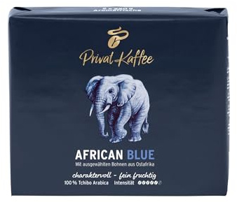 Tchibo Privat Kaffee African Blue, 500g (2x250g) gemahlene Kaffeebohnen, aromafrisch verpackt, ausdrucksstarker fein-fruchtiger Geschmack