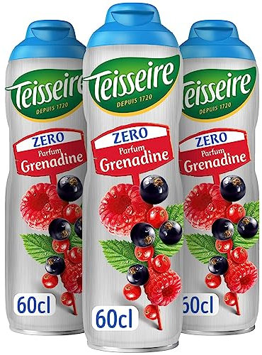 Teisseire Getränke-Sirup Grenadine 0% - 600ml - Sirup der genauso schmeckt wie die Frucht (3er Pack)