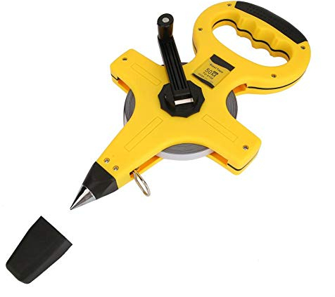 50m Bandmaß Fiberglas Portable Open Reel Edelstahl Maßband Werkzeug Maßband Lineal