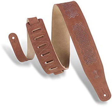 Levy's MS26CK-BRN Gitarrengurt Suede Leather Celtic Knot Emboss 2 1/2 - Brown
