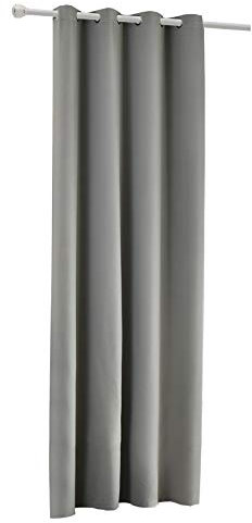 Laneetal Verdunklungsvorhang mit Ösen 1 Stück Leichter Thermovorhang Blickdicht Verdunklungsgardine in Dunkelgrau 135x225 cm Thermogardine für Schlafzimmer Lichtundurchlässig