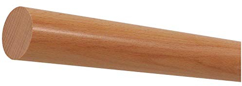 TIBU Buche Holz Handlauf Geländer 30-500cm Wandhandlauf Wand Treppe Stange Griff, Länge 30 cm und Enden gekappt (sägerau)