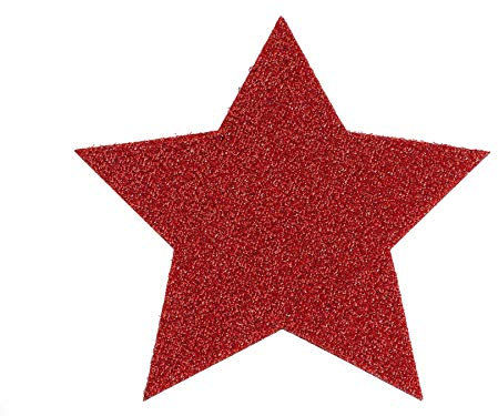 Primaflor - Ideen in Textil Tisch Platzset Weihnachtstischdekoration Glimmer Stern - Rot, 29,5 cm, Untersetzer, Platzdeckchen