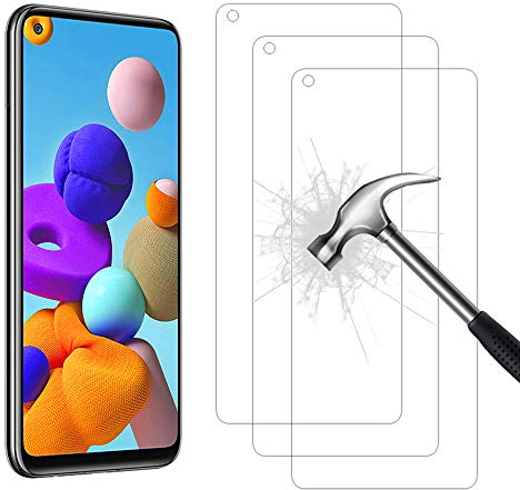 AHABIPERS 3 Stück für Samsung Galaxy A21S Schutzfolie, HD Displayschutzfolie, 9H Härte Schutzfolie, Anti-Kratzer/Bläschen/Fingerabdruck/Staub folie