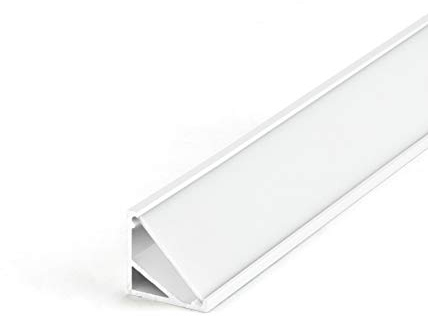 DQ-PP LED ALUMINIUM PROFIL | Kabi | 1m | weiß | milchglas Abdeckung | ohne Klammern und 2 Endkappen | Alu Schiene Leiste für LED-Streifen