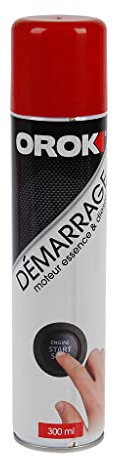 OROK - Démarreurs pour Auto - Spray d'aide au démarrage à Froid pour Moteur, Aérosol pour démarrage Moteur Facile - Compatible avec Tous Types de Moteurs (Voitures, tondeuses, Motos..) - Spray 300ml