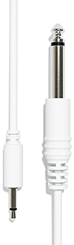 ExcelValley - 1-Pack - Mono Patchkabel - TS 3,5mm 1/8 zu 6,35mm 1/4 [Weiß | 90 cm - 35,43]