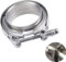 Abrazadera de banda en V de acero inoxidable de 4 pulgadas, montaje de brida macho hembra, abrazadera de banda en V de 4 pulgadas con bridas para sistemas de escape turbo (4 pulgadas)