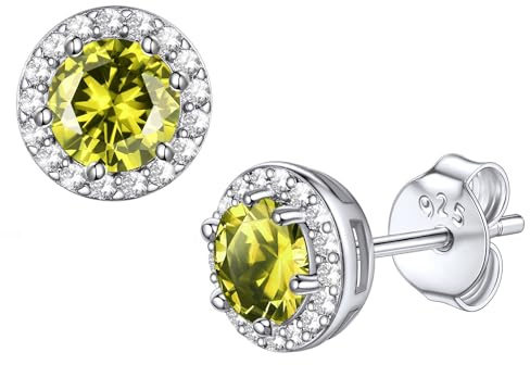 Bestyle Argent 925 Sterling Strass Boucles d'oreilles Femme Pierre Zircon | Piercing Oreilles Pierrres Zirconium 12 Mois Hypoallergénique