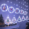 BLOOMWIN Weihnachtsbeleuchtung Lichterkette Fenster Innen, Ring- und Weihnachtsbaum Lichtervorhang mit Weihnachtsschmuck, Lichterkettenvorhang fensterbeleuchtung 3m 8 Modi USB Kaltweiß