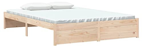 vidaXL Massivholzbett Doppelbett Bettgestell Lattenrost Bett Bettrahmen Holzbett Schlafzimmerbett Schlafzimmermöbel Kiefer 140x200cm
