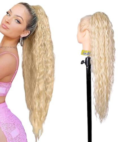 Ser Mulher Coda Di Cavallo Extension CAROL, Capelli Ricci, 70 cm (613 Platinum Blonde)