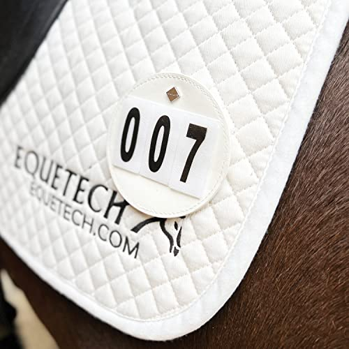 Equetech Luxe Dressur-Schabracke Zahlen (Paar) 3 Farben (Roségold)