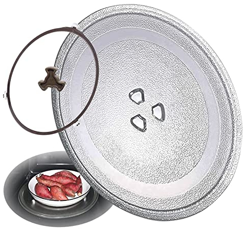 Thickened Glasdrehteller Für Mikrowellen, Universall, Rund Mikrowelle Drehteller Ersatz Teller, 24.5cm 25.5cm 27cm 31.5cm Mikrowellenteller, Durable, Drehteller Mit Ring Drehteller Halter ( Color : Cl