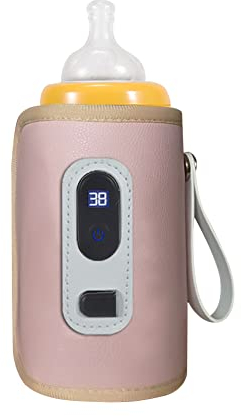 Chauffe-biberon Portable, MoreChioce Chauffe-biberon USB Chauffe-biberon de Voiture Température Réglable Chauffe-biberon Sac Chauffage Keeper,Rose