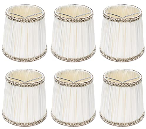 Alvinlite Lampenschirme Set von 6, Kronleuchterschirme, moderner Kleiner Wandlampenschirm, Clip auf Glühbirne, Glockenlampenschirme für Tisch, Boden, Wand, Kronleuchter, Nachttischlampe
