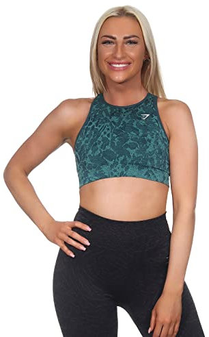 GYMSHARK Damen Adapt Animal Seamless Sports Bra Farbe: Blaugrün (Butterfly); Größe: M