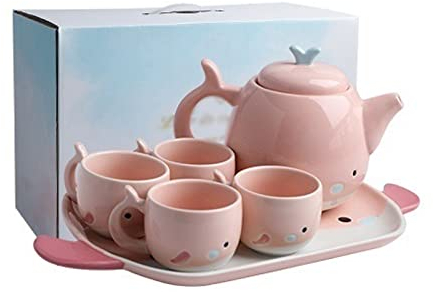 Jarras de agua Conjunto de hervidor de agua simple con taza linda botella de agua de cerámica conjunto de la bandeja de jarra de agua for el hogar for la bebida del agua del hielo del té Jarra de té (