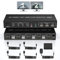 Displayport+HDMI Dual Monitore KVM Switch für 4 PCs, 4K 60Hz KVM Switch 4 PC 2 Monitore, mit Audio Mikrofon Ausgang und 3 USB 3.0 Ports, Dual Monitor KVM Switch HDMI Displayport 4 Port