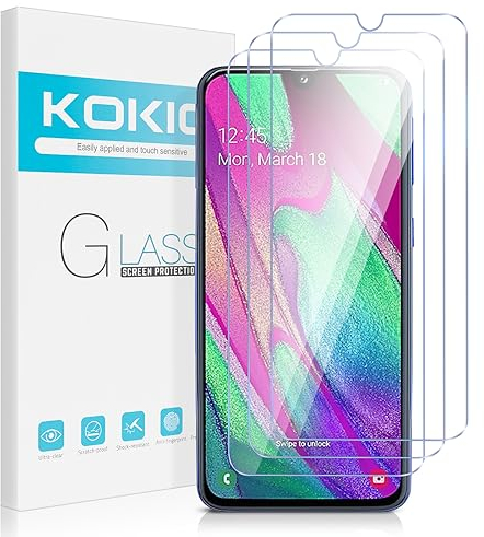 Kokio 3 Stück Schutzfolie für Samsung Galaxy A40 Schutzglas, Anti-Bläschen, Anti-Kratzen, Anti-Fingerprint, Ultra-klar Displayschutz, 9H Härte Folie für Samsung A40 Schutzglas