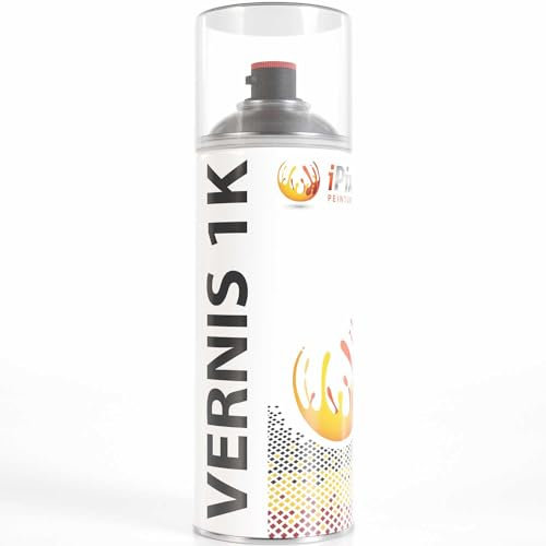ipixline Vernis Transparent 1k - Bombe Aérosol Spray de Vernis de Finition Monocomposant 1k Transparent Carosserie Auto Moto - 400 ml - Brillant