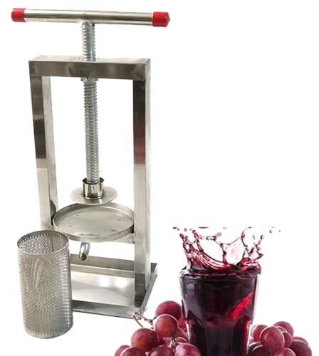 pressoir a Fruit pressoir a Fruit INOX Pressoir à Fruits Manuel 2L/4L/8L avec de Pressage Presse-Fruits Manuel Longue Poignée Broyeur de Fruits Légumes (Color:2L)