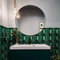 Alwayspon Piastrelle adesive da parete autoadesive, impermeabili, in PCV, per soggiorno, cucina, bagno, decorazione per la casa, 20 x 20 cm, doratura verde, 30 pezzi