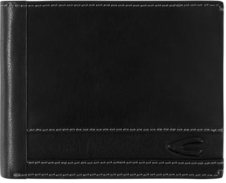 camel active Herren Field Geldbörse aus fein genarbtem Leder mit RFID Schutz Schwarz, Menswear-M