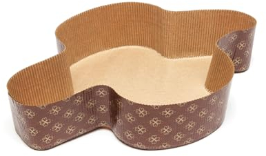 Ecopack, stampo in carta monouso da forno per Colomba da 750 gr, resistente Fino a 220°C, dimensioni 29,6x20,8x5,8cm, confezione 50 Pezzi