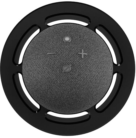 Cleverstation Deckenhalterung Pro - für Echo Dot 4 / Dot 5, Alexa Zubehör, Halterung, Wandhalterung, Einbaulautsprecher Decke, Deckenbefestigung, Smart Speaker Deckenmontage, Unterputz (schwarz)