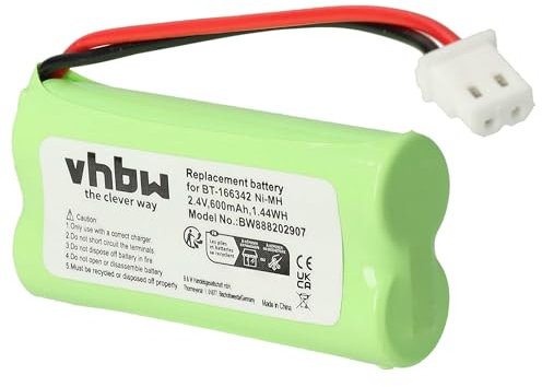vhbw 1x Akku Ersatz für Motorola BT183342, BT283342 für Babyphone Babytalker (600 mAh, 2,4 V, NiMH)