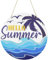 Hello Summer Sign, Hello Summer Hanging Door Sign Beach Welcome Plaque Wooden Summer Home Decor Beach Theme Hanging Decor for Indoor Outdoor Garden Yard Summer Decorations A7XTGP