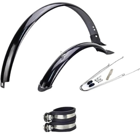 Harilla Mountainbike-Schutzbleche, 24 Zoll, Ersatz für Regenschutz mit Befestigungsmaterial, für Rennräder, Schutzbleche, Radschutzbleche, Silberne Klammer mit Klammer