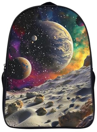 RJAVAGFZL Cosmic Planets Schulrucksack Jungen Mädchen Teenager Schultasche Wasserdicht Rucksack Damen Herren Schulranzen Laptop Tasche Backpack 40x28x16cm