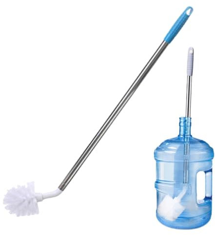 Bottle Brush for 5 Gallon Jug, 27.55 Stainless Steel Water Bucket Bottle Brush L Shaped Cleaner Brush for Water Bottle Bendable Brush Head Bottle Cleaning Brush for Family